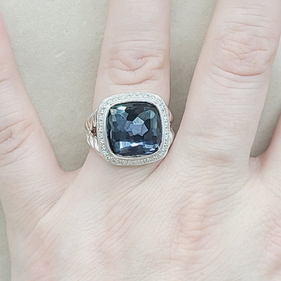 David Yurman Albion 14mm Black Orchid Diamond Ring - Picture 13 of 15